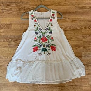 Tank top with embroidered detailing